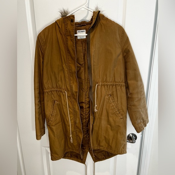 Old Navy Tan Winter Jacket Size Small - Picture 1 of 16